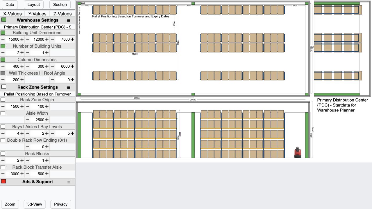 Warehouse-Planner interface reference